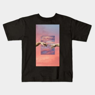 sunset michelangelo hands art aesthetic phone case clouds painting Kids T-Shirt
